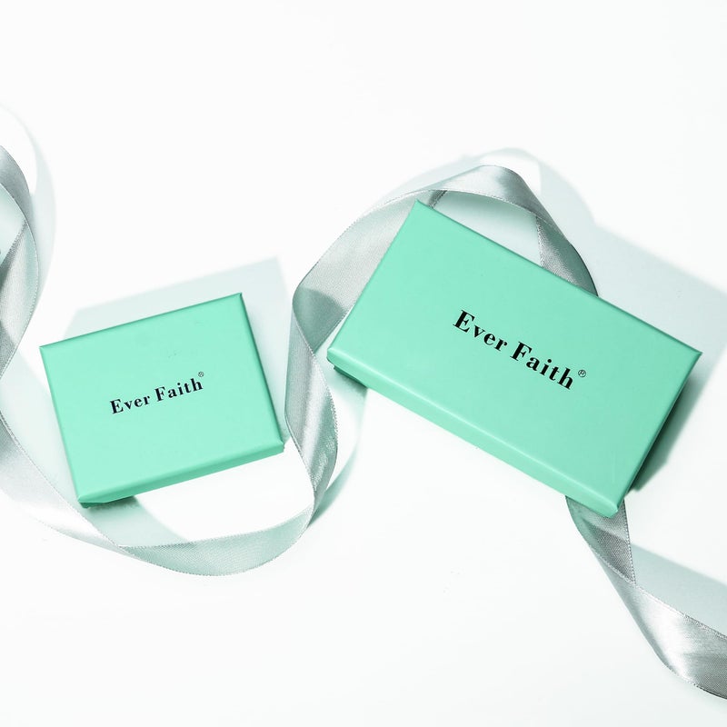 EVER FAITH Women's Crystal Elegant Vintage Banquet Rhombus Dangle Pierced Earrings Grey Black-Tone - Image 5