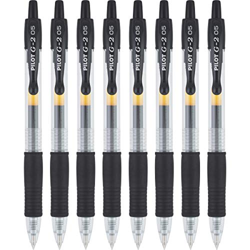 Pilot G2 Premium Gel Roller Pens, Extra Fine Point 0.5 mm, Gel Pens Black, Pack of 8 - Ideal for School, Journaling & Office Writing - Image 1