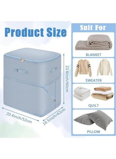 Generic Large Capacity Self-Compressing Super Space Saving Quilt, Blanket, Bed Sheet Storage Organizer (Blue- 52 x 42 x 60cm)  - Image 2