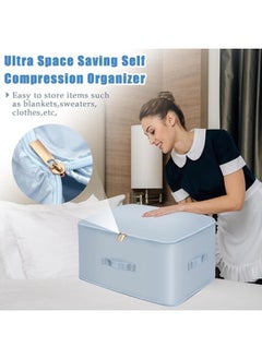 Generic Large Capacity Self-Compressing Super Space Saving Quilt, Blanket, Bed Sheet Storage Organizer (Blue- 52 x 42 x 60cm)  - Image 4
