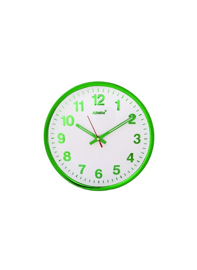 سونيرا ساعة حائط أنالوج سونيرا 3971 – تصميم دائري أنيق بإطار أخضر عصري - Image 1