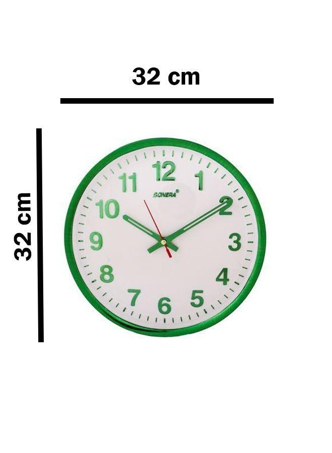 Sonera 3971 Analog Wall Clock – Elegant Round Design with Trendy Green Frame - Image 2