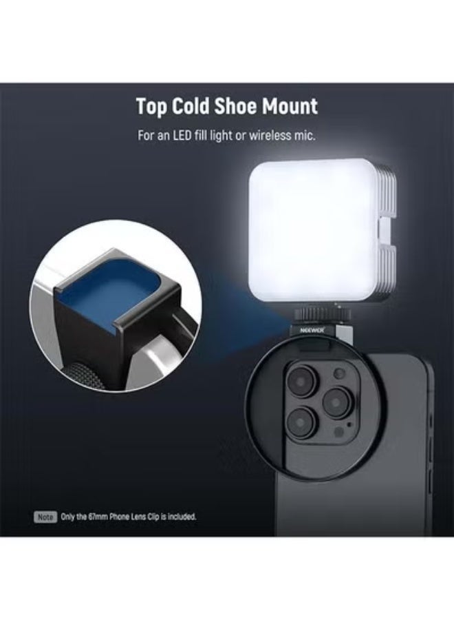 NEEWER Upgraded 67mm Phone Filter Mount Threaded Lens Filter Clip w/Cold Shoe Mount, Locking Knob, 13mm Opening Compatible with iPhone 16 15 Pro Max Plus 14 13 Samsung Galaxy S22 S23 S24 Ultra, LA006 - Image 4