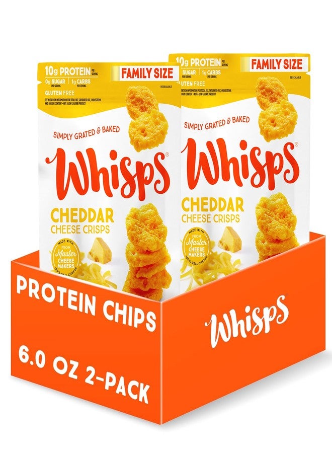 Whisps Cheese Crisps Cheddar Cheese | Protein Chips | Healthy Snacks | Protein Snacks, Gluten Free, High Protein, Low Carb Keto Food (6 Oz, 2 Pack) - Image 1
