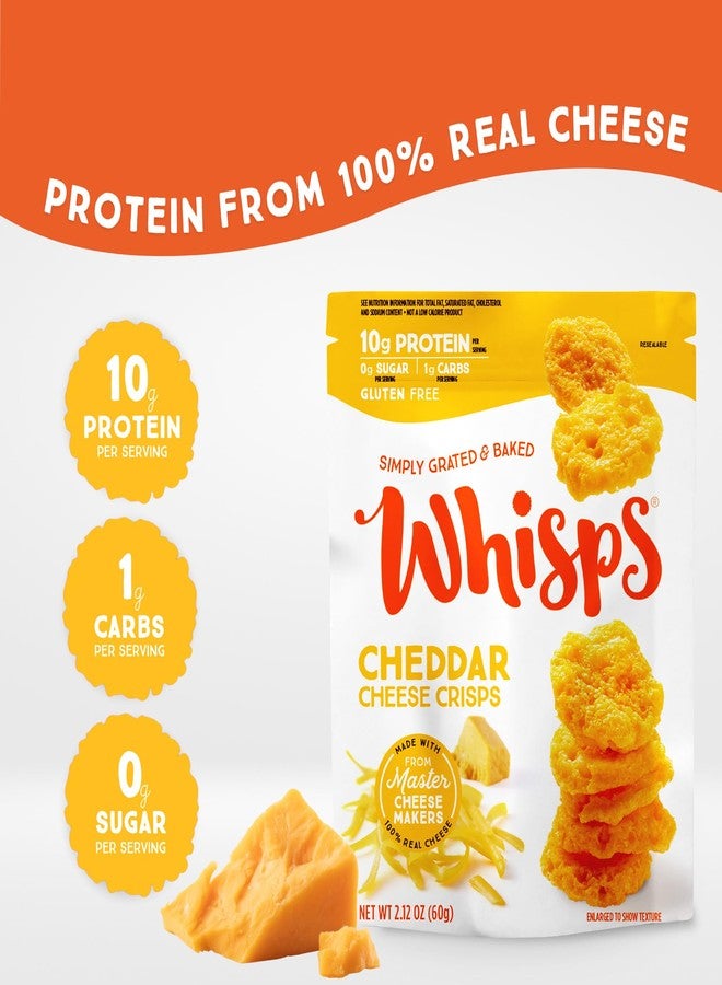 Whisps Cheese Crisps Cheddar Cheese | Protein Chips | Healthy Snacks | Protein Snacks, Gluten Free, High Protein, Low Carb Keto Food (6 Oz, 2 Pack) - Image 2