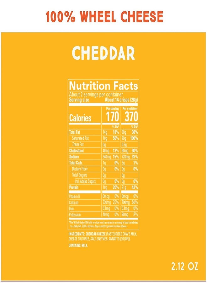 Whisps Cheese Crisps Cheddar Cheese | Protein Chips | Healthy Snacks | Protein Snacks, Gluten Free, High Protein, Low Carb Keto Food (6 Oz, 2 Pack) - Image 3