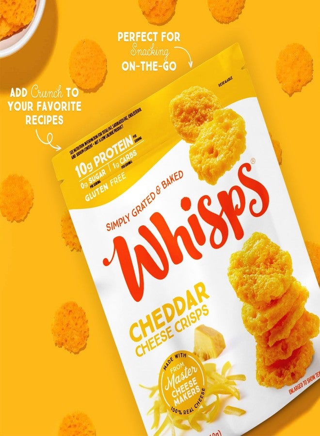 Whisps Cheese Crisps Cheddar Cheese | Protein Chips | Healthy Snacks | Protein Snacks, Gluten Free, High Protein, Low Carb Keto Food (6 Oz, 2 Pack) - Image 4