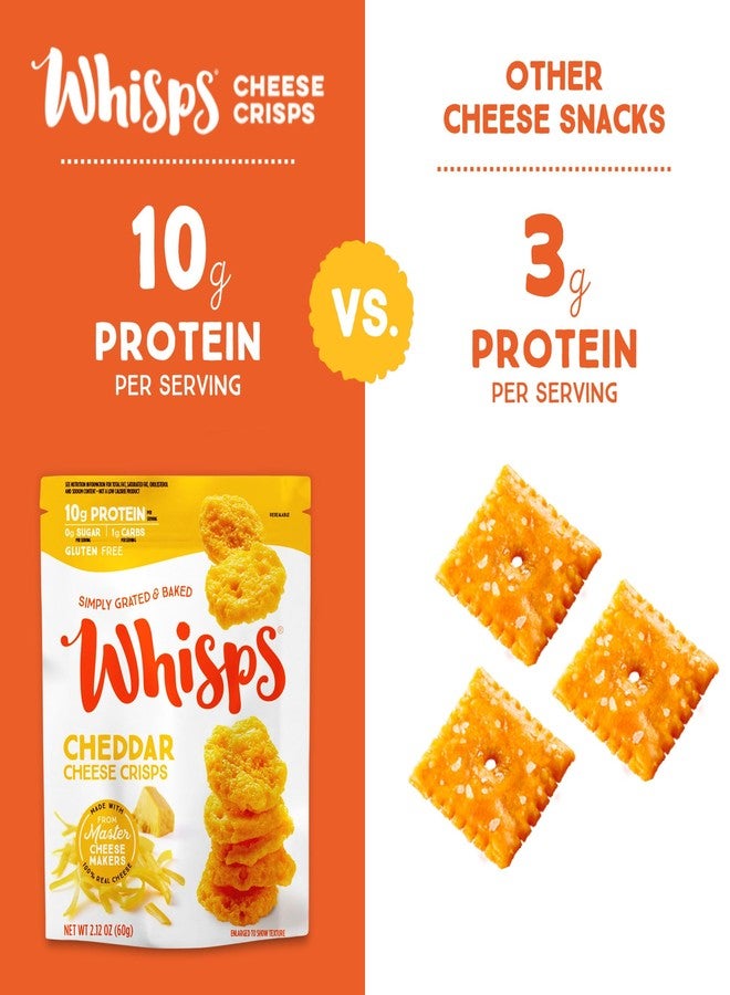 Whisps Cheese Crisps Cheddar Cheese | Protein Chips | Healthy Snacks | Protein Snacks, Gluten Free, High Protein, Low Carb Keto Food (6 Oz, 2 Pack) - Image 5