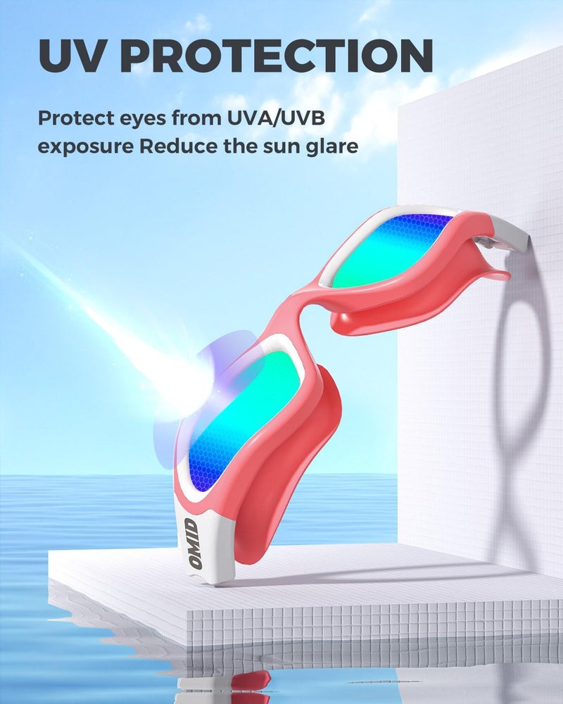 OMID Swim Goggles, P2 Polarized Swimming Goggles for Men Anti-fog Goggles Swimming for Adult Women - Image 4