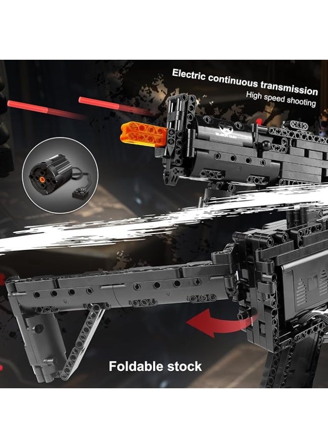 mould king 14001 MP5 Submachine Model Building Blocks, DIY Construction Toy Set with Motor, 783-Piece Gun Building Kit with Simulated Shooting Function for Military Fans and Collectibles - Image 3