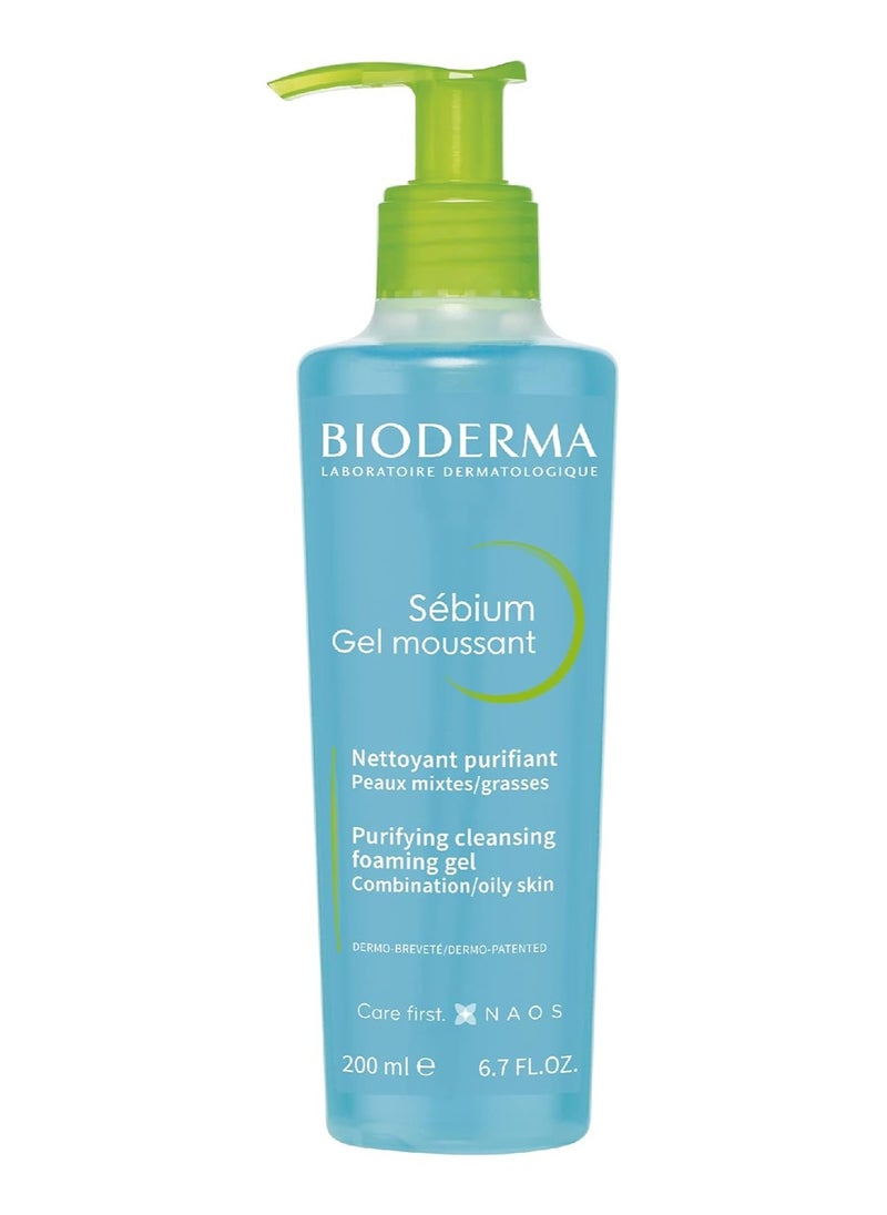 Bioderma Sebium Facial Cleansing Foaming Gel, for combination and oily skin, 500 ml and Bioderma Sebium Facial Cleansing Foaming Gel, for oily and combination skin, 200 ml