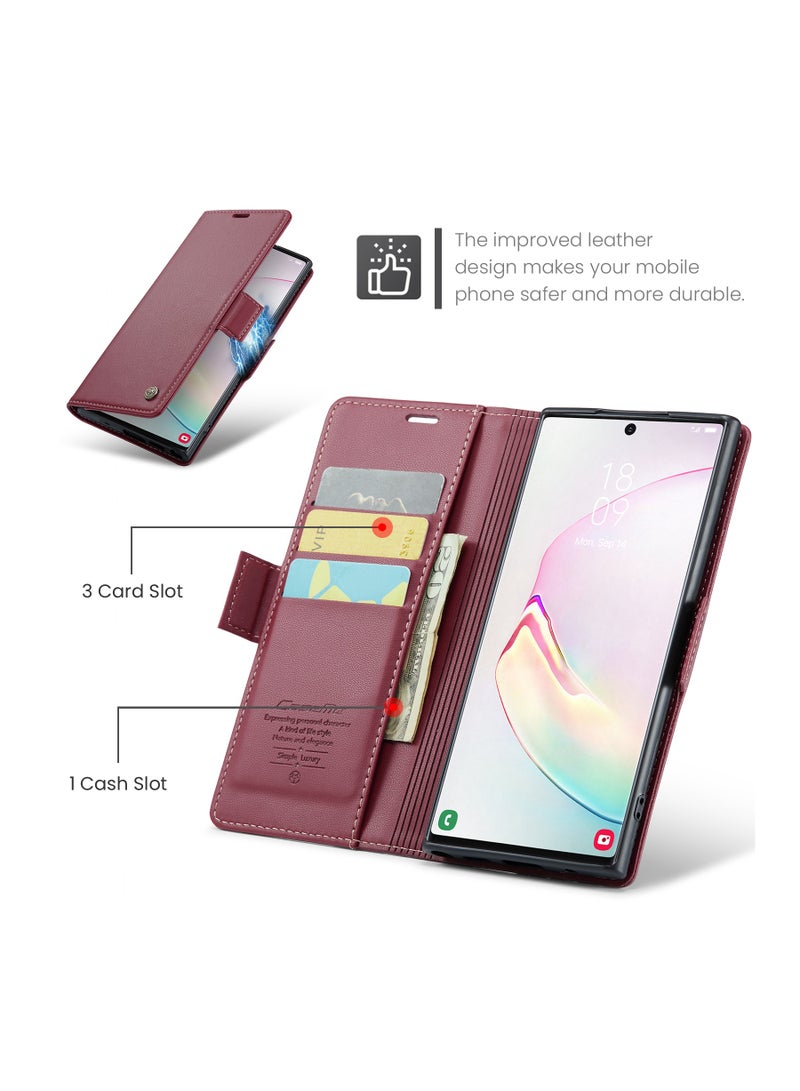 Leather protective cover compatible with Samsung Galaxy Note 10 Plus, red - Image 2