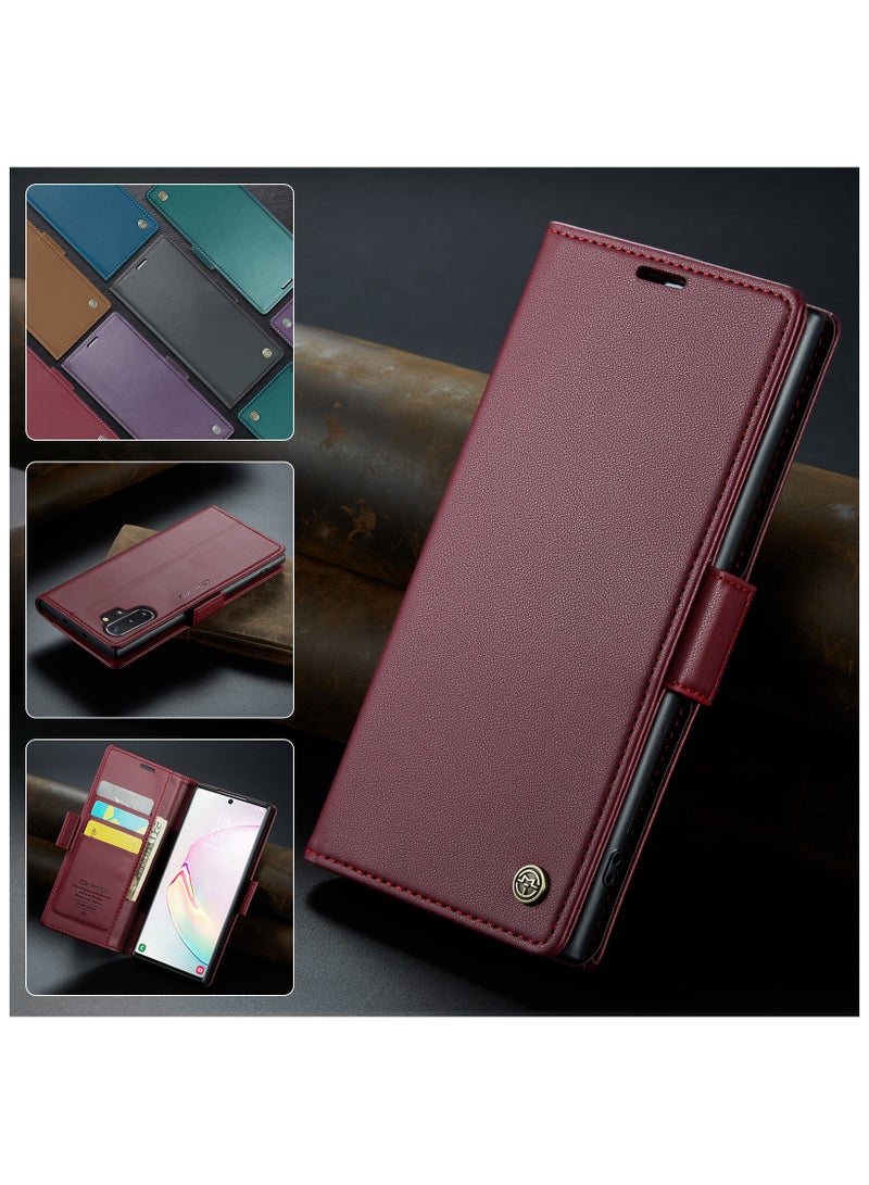 Leather protective cover compatible with Samsung Galaxy Note 10 Plus, red - Image 4