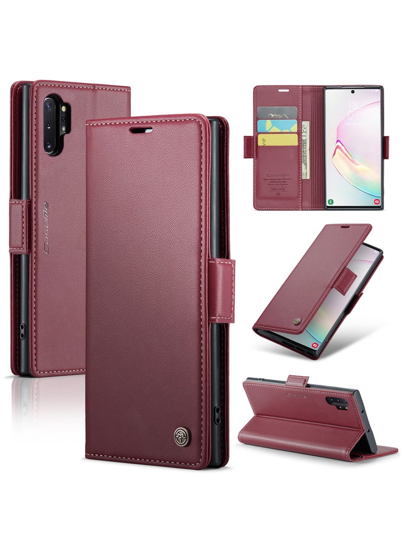 Leather protective cover compatible with Samsung Galaxy Note 10 Plus, red - Image 1