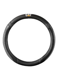 Tire Tread Hand Grip Steering Wheel Protection Cover Dark Grey and Black 15.5-16 Inch CASW-7861-GR-L