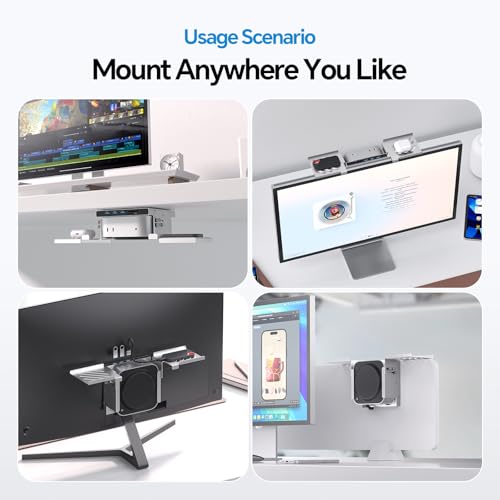 PULWTOP Mac mini M4 Dock & Stand with M.2 NVMe 8TB SSD Enclosure, Macmini M4 Hub with HDMI 4K 60Hz, 3 USB-A 10Gbps for Mac mini M4/M4 Pro 2024, Metal Bracket Holder for Monitor, Desk and VESA Port - Image 5
