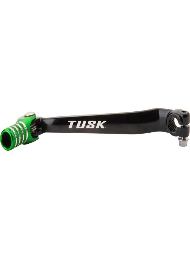 TUSK Folding Shift Lever Black/Green Tip for Kawasaki KLX300R 2020-2022 - Image 1