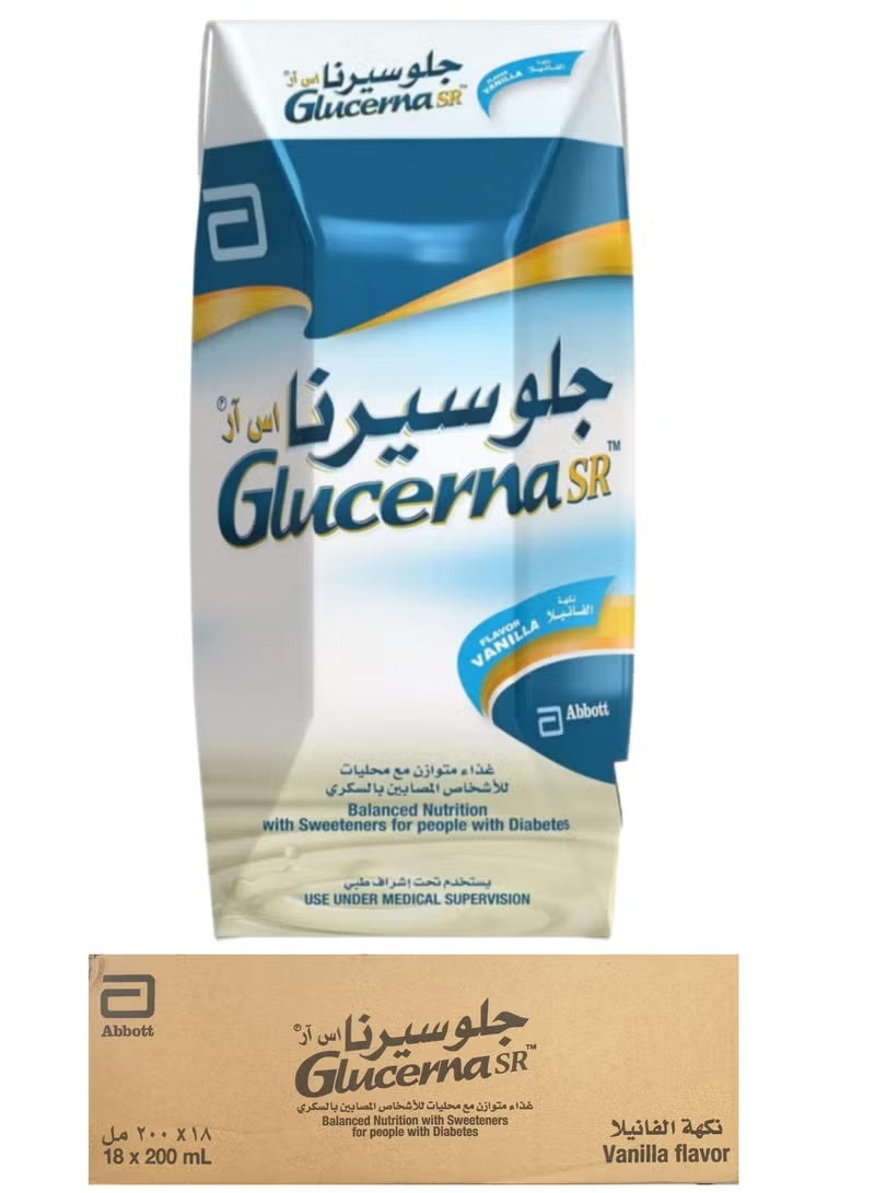 Glucerna SR Drink with Vanilla Flavor (for Diabetics) by Glucerna,18 x 200 ml - Image 1