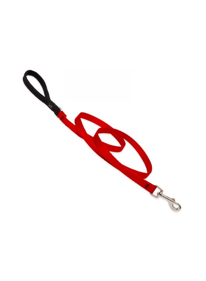 Basic Solids Padded Handle Dog Leash - Red