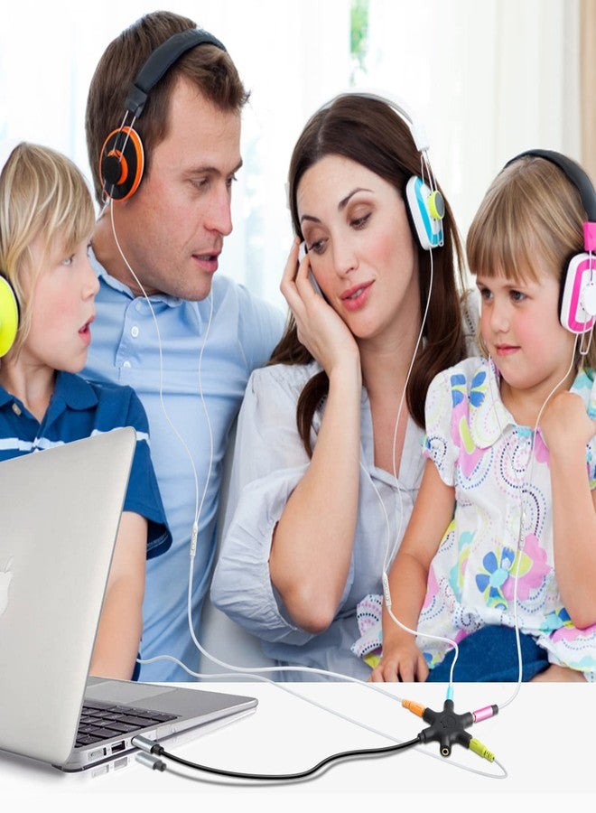 SAISN USB C to 3.5mm Audio Jack Aadpter Type-C to 3.5mm Multi Headphone Adaptador 5 Way 5-in-1 Aux TRS Audio Sharing Splitter Cable Compatible for Samsung Galaxy S22/S21/S20, MacBook Air/Pro - Image 2