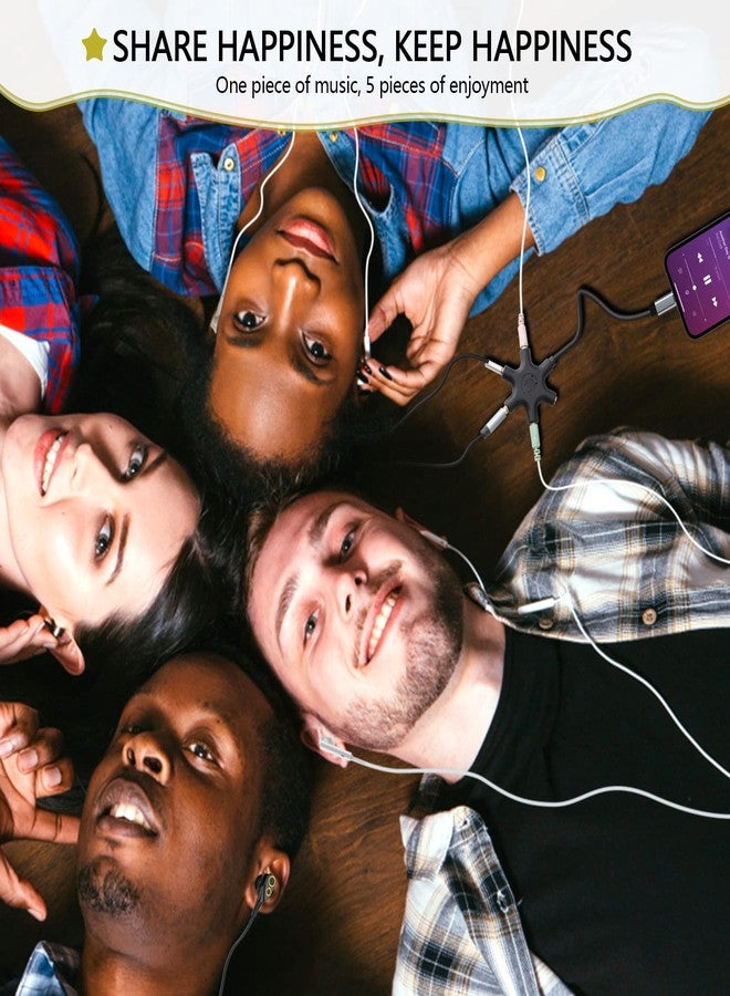 SAISN USB C to 3.5mm Audio Jack Aadpter Type-C to 3.5mm Multi Headphone Adaptador 5 Way 5-in-1 Aux TRS Audio Sharing Splitter Cable Compatible for Samsung Galaxy S22/S21/S20, MacBook Air/Pro - Image 5