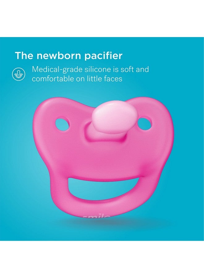 Smilo Baby Bottle Feeding Gift Set - Bottle Set with 100% Silicone Newborn Pacifier, Replacement Nipples and Baby Bottles Cleaning Brush - Perfect Essentials and Gift for Girls & Boys - Pink - Image 2