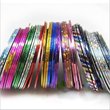 LyDia 12pcs Mixed Colours Pretty Rolls Striping Tape Line Nail Art Decoration Sticker - Image 4