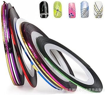LyDia 12pcs Mixed Colours Pretty Rolls Striping Tape Line Nail Art Decoration Sticker - Image 5