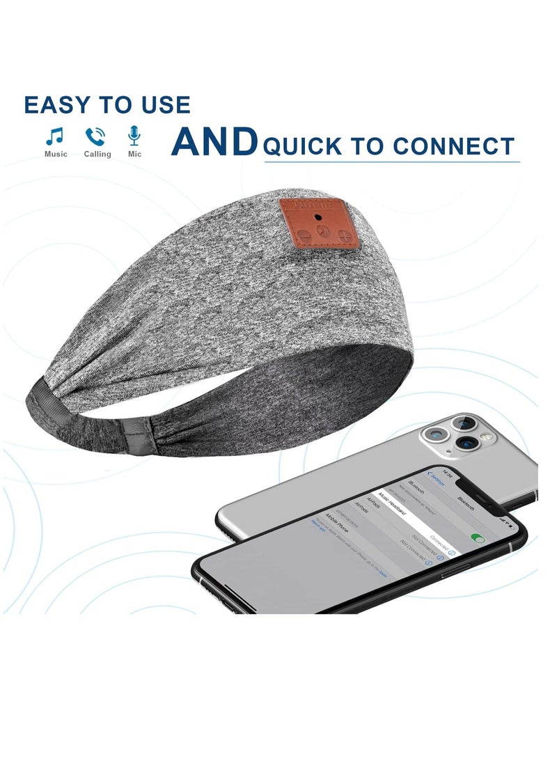 Bukela Sleep Headphones Bluetooth Headband, Bluetooth Headphones Headband with Ultra-Thin Speakers Perfect for Side Sleepers, Running, Insomniac, Nap, Travel, Meditation (Grey)  - Image 2