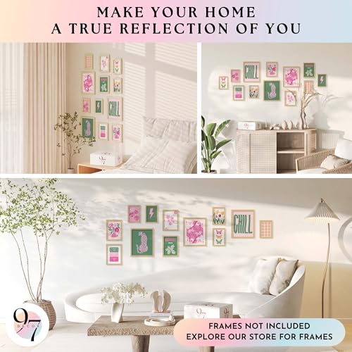 97 Decor Cute Preppy Room Decor Teen Girls - Colorful Preppy Wall Decor, Trendy Preppy Posters For Room Aesthetic, Preppy Pictures For Wall, Eclectic Gallery Wall Prints Dorm Decorations (Unframed) - Image 4