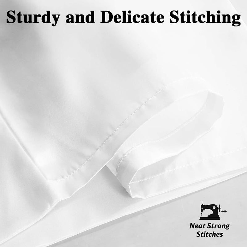 Nan Silk Satin Pillow Cases Set of 2 with Envelope Closure - 20"x30" - White - Image 5