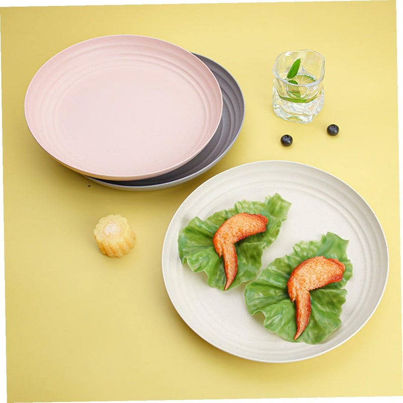 Nordic Style 3pc Serving Plate Set Round Decorative Plates Pink Beige Gray for Home Party - Image 4