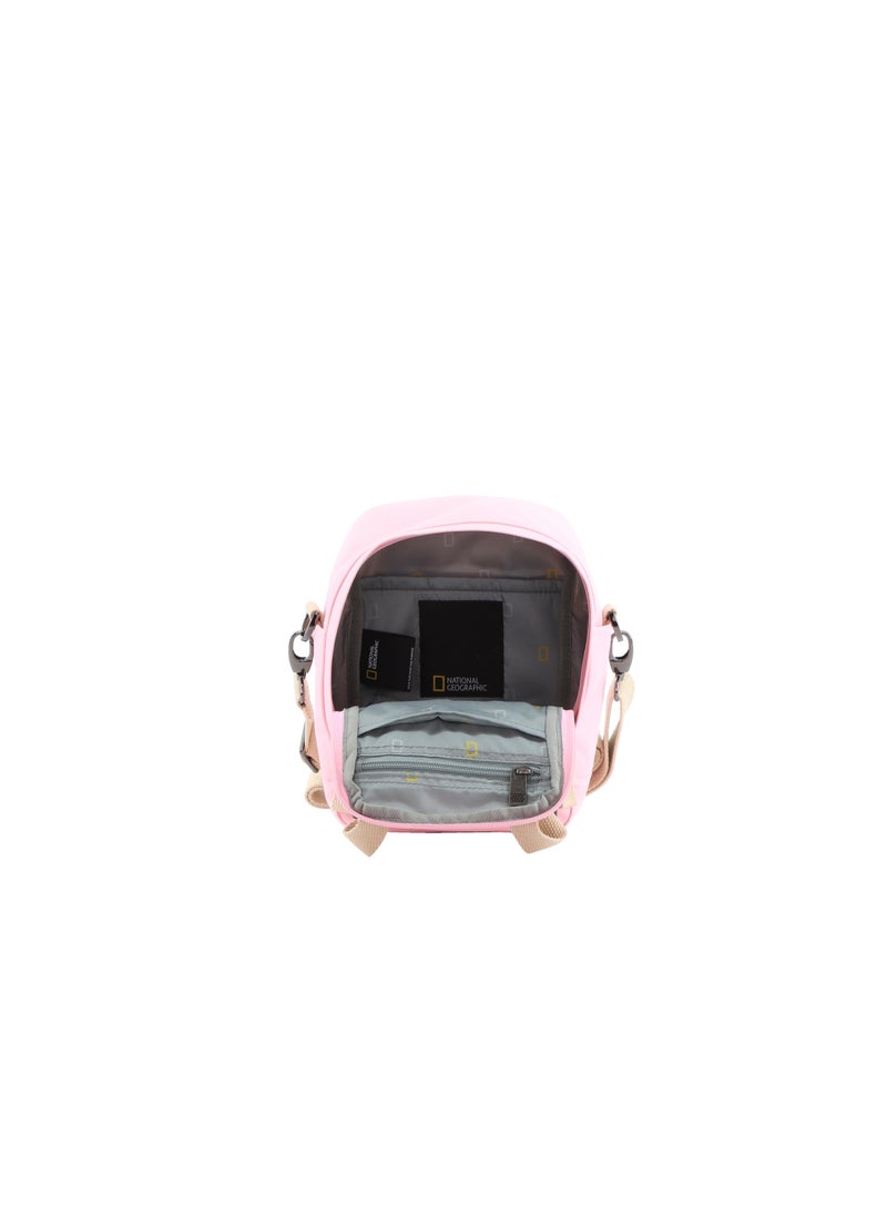 NATIONAL GEOGRAPHIC National Geographic LEGEND Mini Utility Bag Pink For Men and Women, Durable Water Resistant Multi Function Casual Shoulder Bag/Lunch Box Bag With Top Handle/Removable Strap  - Image 5