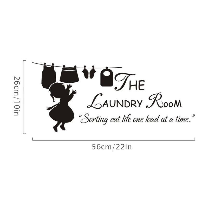 FlyWallD Laundry Room Sign Decals Peel and Stick Wall Lettering Vinyl Art Stickers for Decor - Image 2