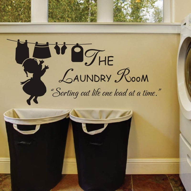 FlyWallD Laundry Room Sign Decals Peel and Stick Wall Lettering Vinyl Art Stickers for Decor - Image 4