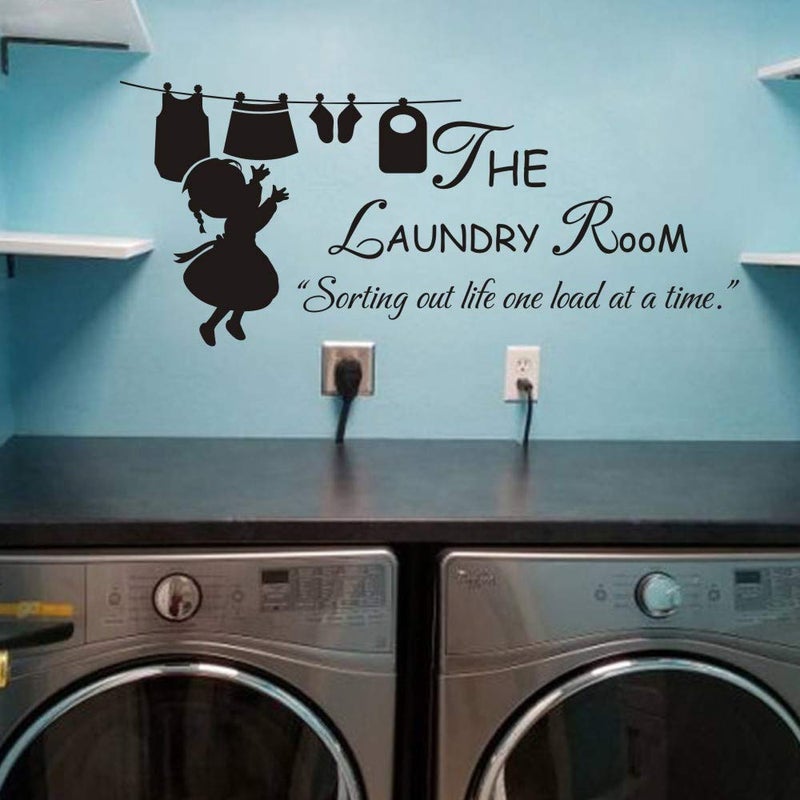 FlyWallD Laundry Room Sign Decals Peel and Stick Wall Lettering Vinyl Art Stickers for Decor - Image 3