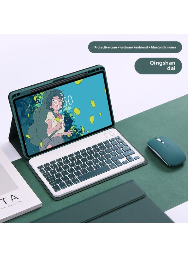 Suitable For IPad10 Bluetooth Keyboard 10.2 Upper Pen Slot Leather Case Air5 Magnetic Protective Case Mouse Mini7 Wonderful-Color:Mist Blue + Square Hat Touch-Product Type:iPadmini6 8.3/mini7  - Image 5