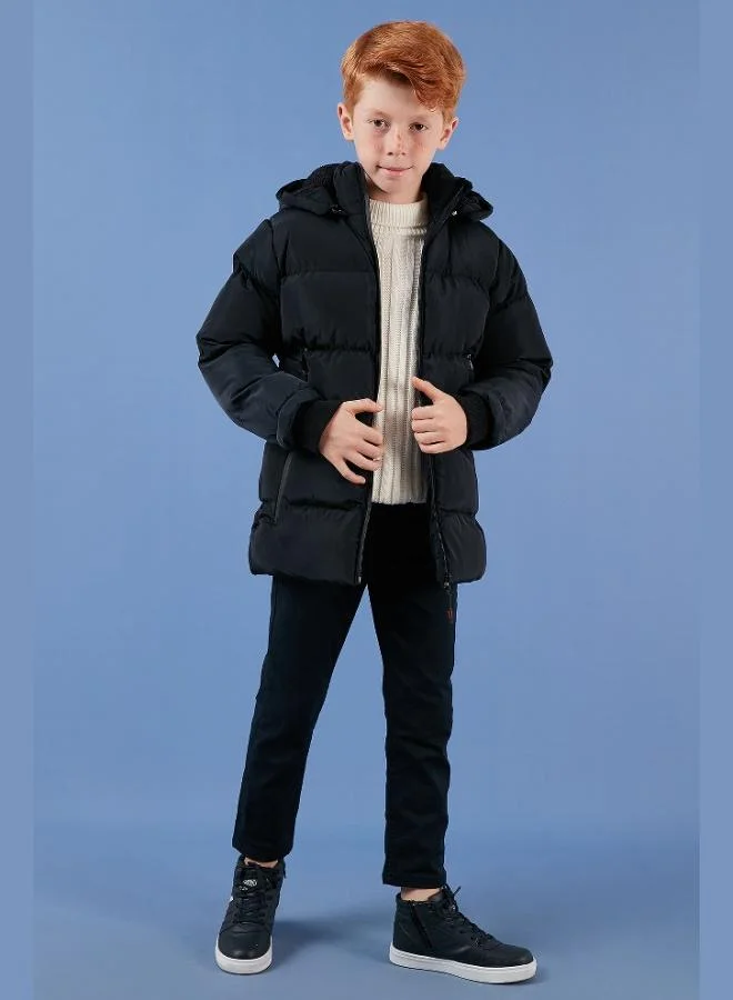 Lela Lela Plush Lined Removable Hooded Puffer Coat Boy's COAT 5763038