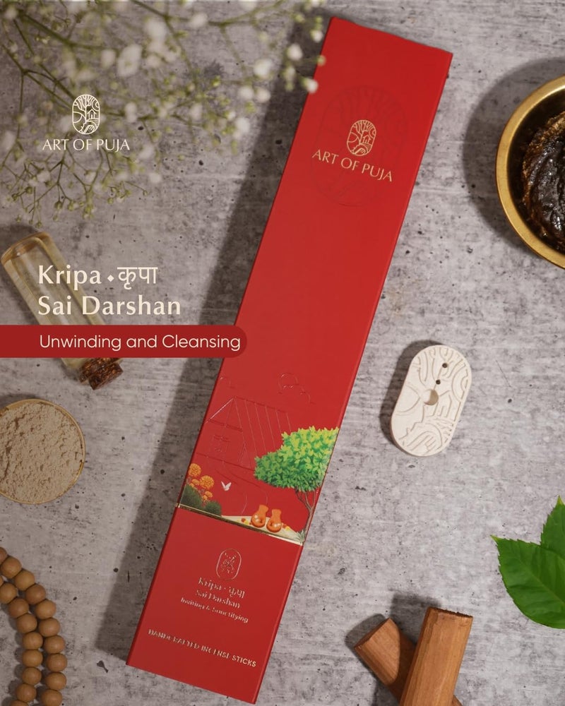 ART OF PUJA Sai Darshan Handcrafted Incense– 30 Agarbatti Stick | 1 Hr Burning Time, 2+ Hr Retention | Shirdi Inspired Sacred Fragrance, Low Smoke | Free Agarbatti Holder | Incense Sticks for Home - Image 2