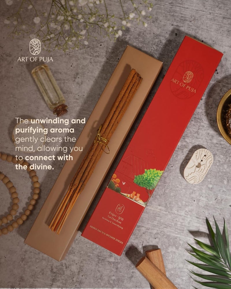 ART OF PUJA Sai Darshan Handcrafted Incense– 30 Agarbatti Stick | 1 Hr Burning Time, 2+ Hr Retention | Shirdi Inspired Sacred Fragrance, Low Smoke | Free Agarbatti Holder | Incense Sticks for Home - Image 4