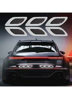 6pcs Car Warning Safety Reflective Stickers DIY Body Stickers Decorative Reflective Bumper Stickers, Car Crash Strips, Fender Reflective Stickers White