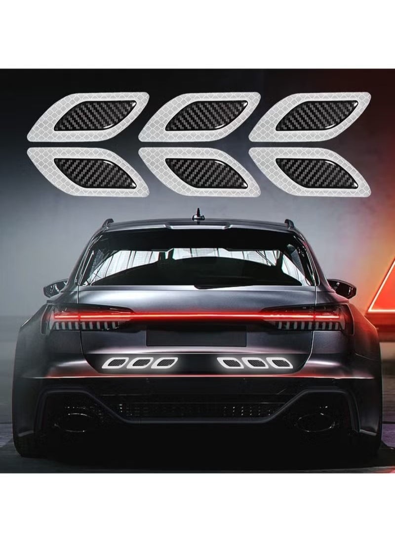 Generic - 6pcs Car Warning Safety Reflective Stickers DIY Body Stickers Decorative Reflective Bumper Stickers, Car Crash Strips, Fender Reflective Stickers White - Image 1