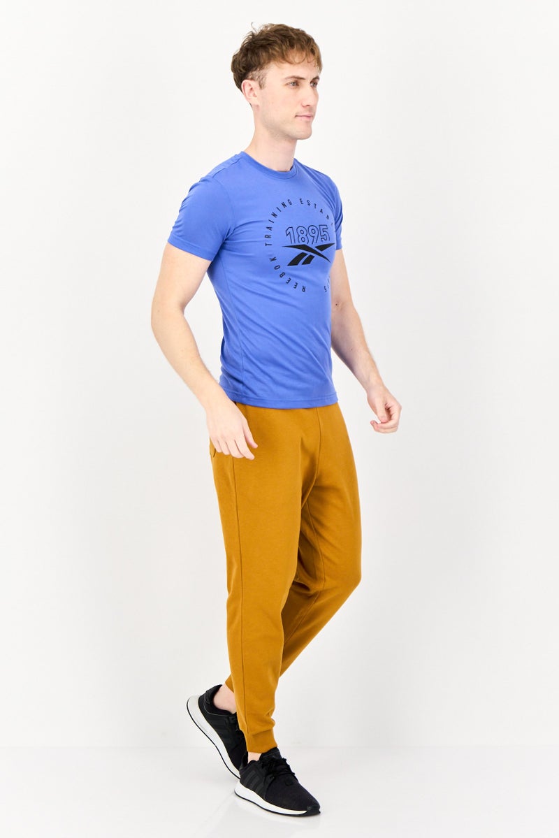 Reebok تي شيرت تدريب قصير الأكمام للرجال، رياضي، أزرق - Image 4