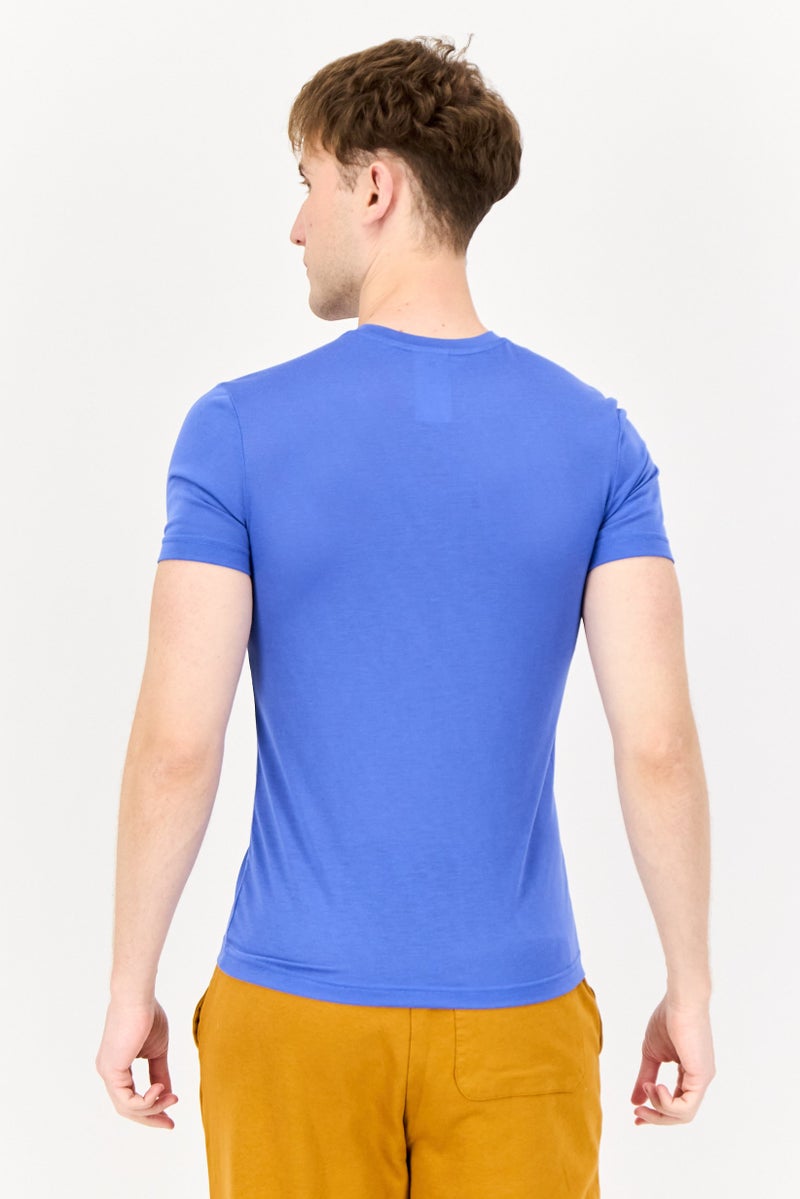 Reebok تي شيرت تدريب قصير الأكمام للرجال، رياضي، أزرق - Image 3