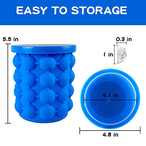 Aoutrow Ice Cube Mold, Silicone Ice Bucket Ice Cup with Lid (2 in 1), Press Type Easy-Release Ice Trays Ice Cube Maker for Frozen Cocktail, Whiskey, Beverages - Image 2