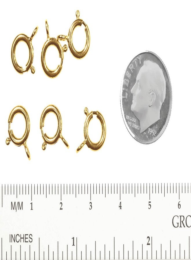 uGems 6 14K Gold-Filled Spring Ring Round Clasps Open Ring 8mm 1.6mm Thickness Open Loop Style Jewelry Finding Components Six Piece Set Yellow Gold Fill Color SKU j-4108 - Image 2
