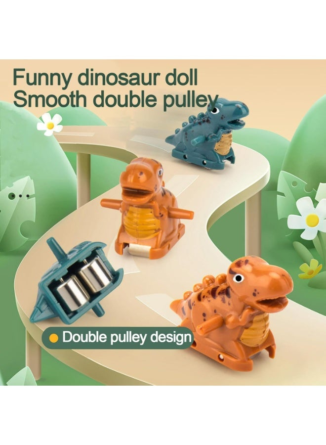 McmhyingPop Dinosaur Chasing Race Track for Kids, Dinosaur Climbing Slide Music Toy, Electric Dinosaur Roller Coaster, Electric Race Track Game, Fun Slide Climbing Stairs Toys - Image 5