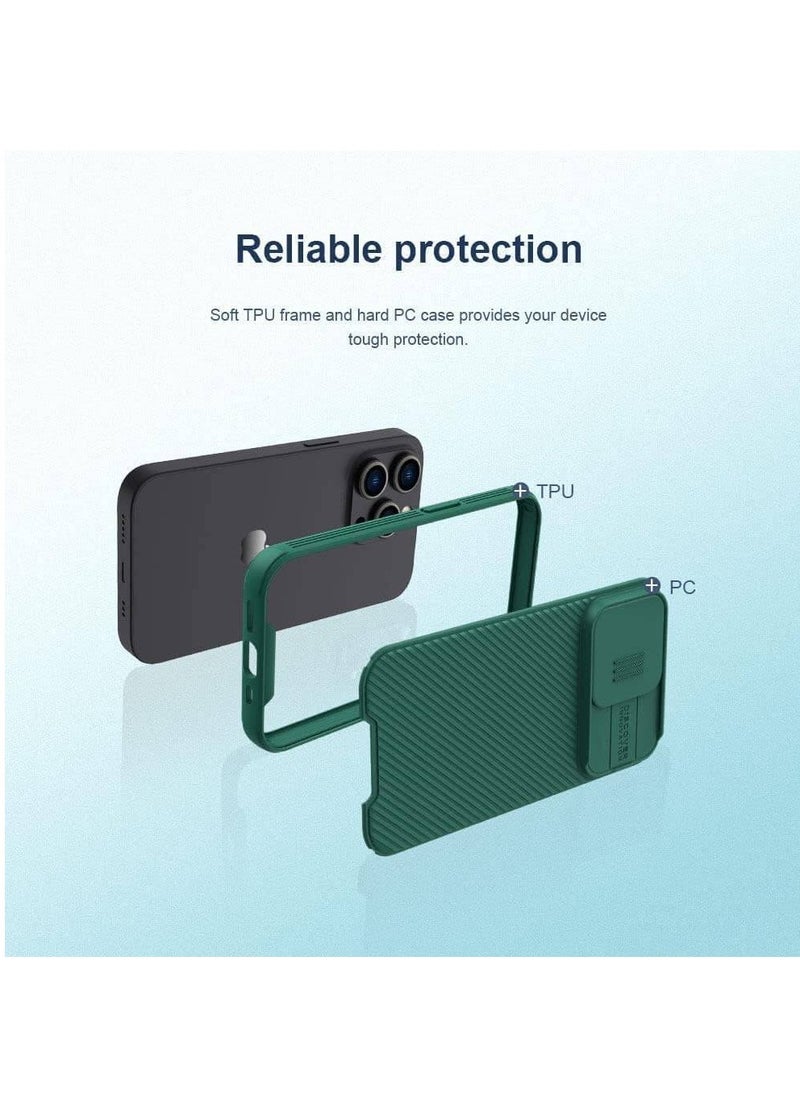 Nillkin iPhone 14 Pro Cover CamShield Pro Slide Camera Protection Cover - Scratch Resistant - Protect Privacy Case Green  - Image 4