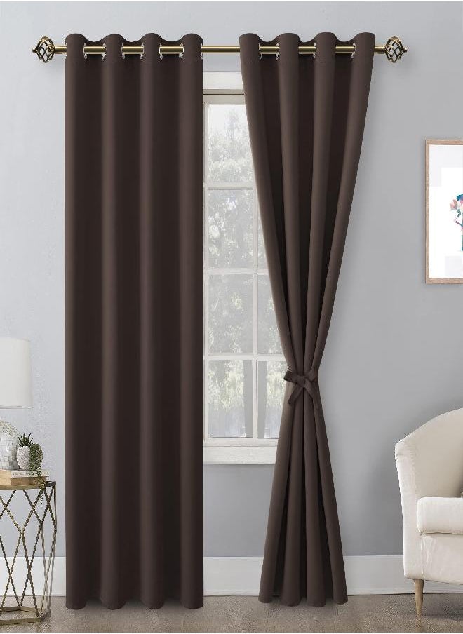 Easy Home EasyHome Blackout Curtain for Kitchen ,Bathroom, Living Room, Thermal Insulated ,Room Darkening , Rod Pocket Curtain ,2 Panels 36” (W) x36（L）(Chocolate) 