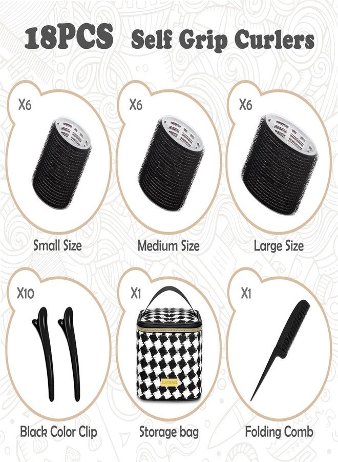 Sungenol Hair Roller Set 18 pcs Self Grip Hair Rollers,Hair rollers with hair clips and comb,Salon hairdressing curlers,DIY Hair Styles, Sungenol 3 Sizes Hair Rollers in 1 set - Image 4